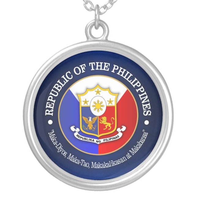Republic of the Philippines Silver Plated Necklace (Front)