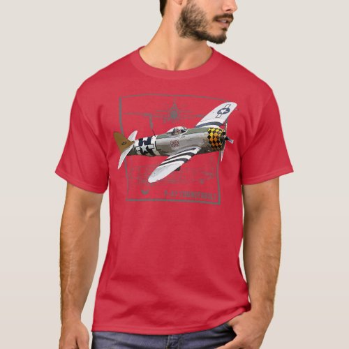 Republic P47 Thunderbolt WW2 Fighter Plane T_Shirt