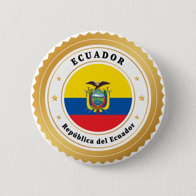República del Ecuador  Button (Front)
