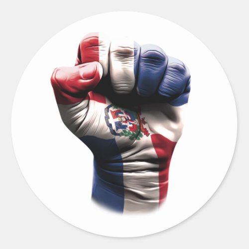Republica Dominicana Fist Flag Classic Round Sticker
