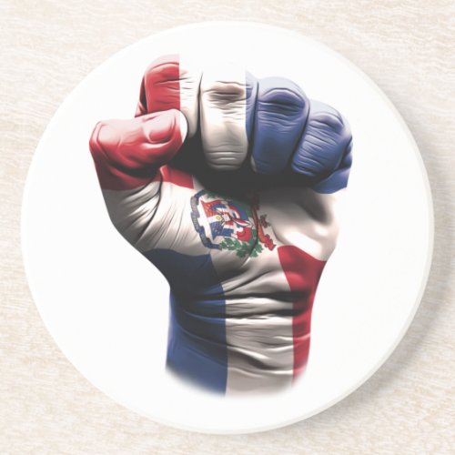 Republica Dominicana Fist Flag Coaster