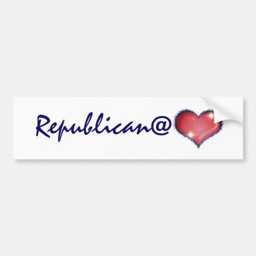 Republican at heart bumper sticker