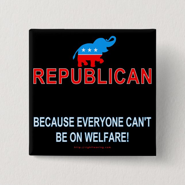 Republican because... pinback button (Front)