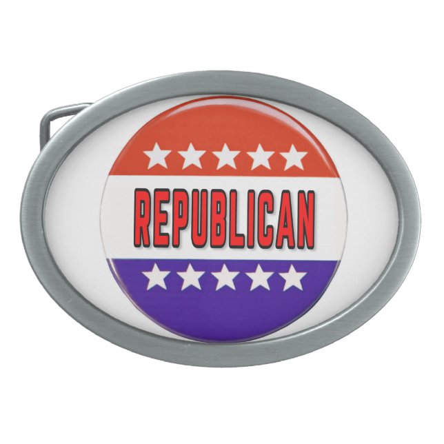 Republican Button Belt Buckle (Front)