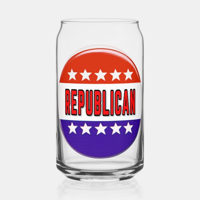 Republican Button Can Glass (Front)