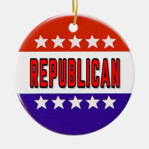 Republican Button Ceramic Ornament