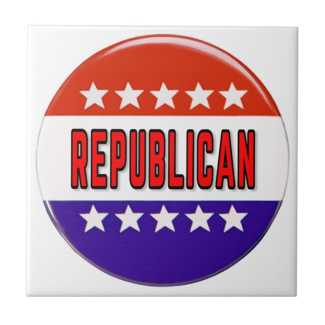 Republican Button Ceramic Tile (Front)