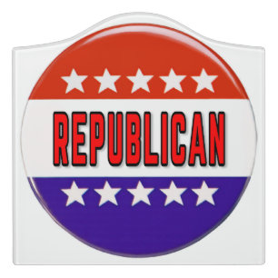 Republican Button Door Sign
