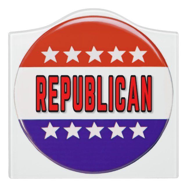 Republican Button Door Sign (Large Crest Front)