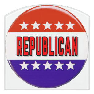 Republican Button Door Sign