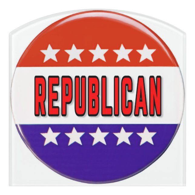 Republican Button Door Sign (Contour Front)