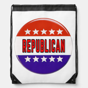 Republican Button Drawstring Bag