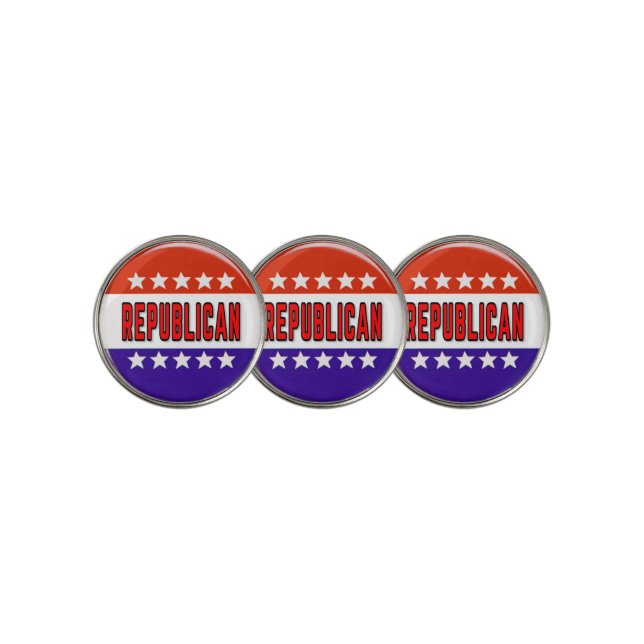 Republican Button Golf Ball Marker (3 Up)
