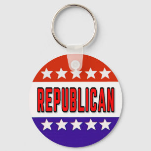 Republican Button Keychain