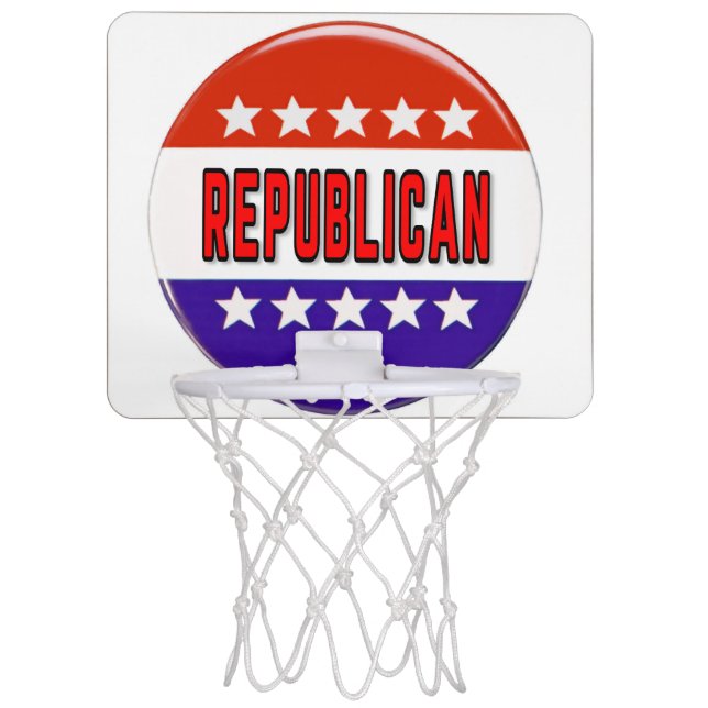 Republican Button Mini Basketball Hoop (Front)