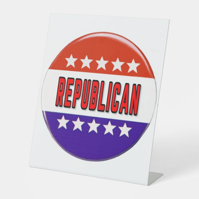 Republican Button Pedestal Sign (Front)