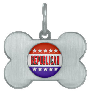 Republican Button Pet ID Tag