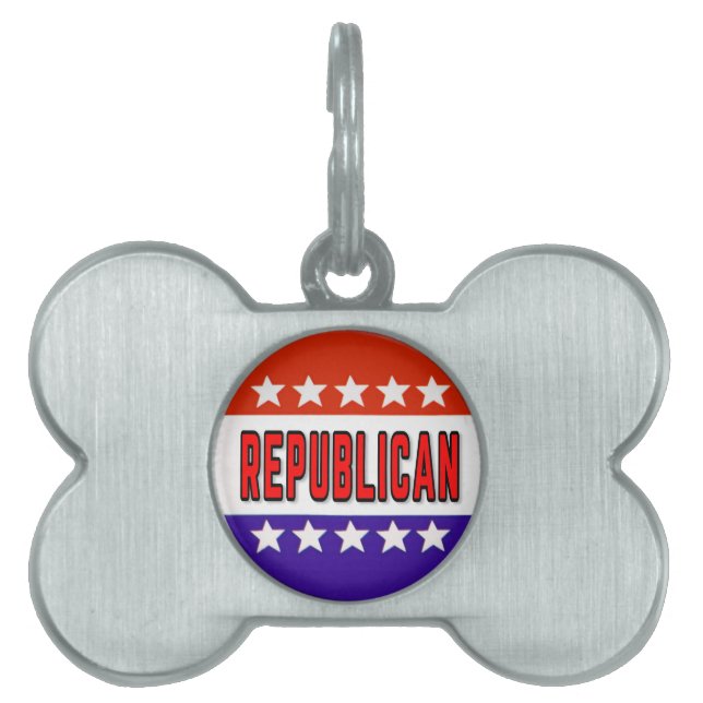 Republican Button Pet ID Tag (Front)