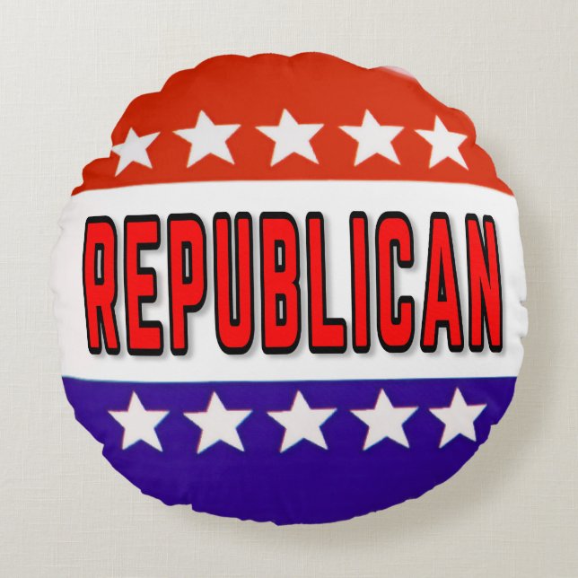 Republican Button Round Pillow (Front)