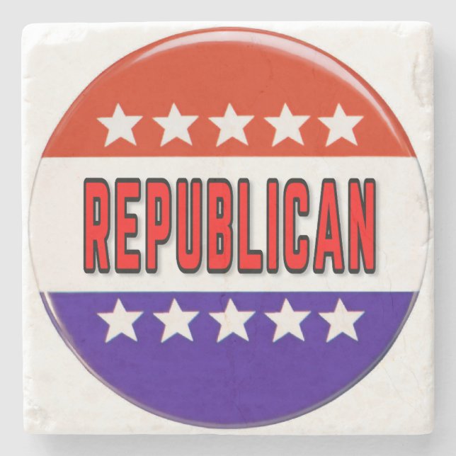 Republican Button Stone Coaster (Front)