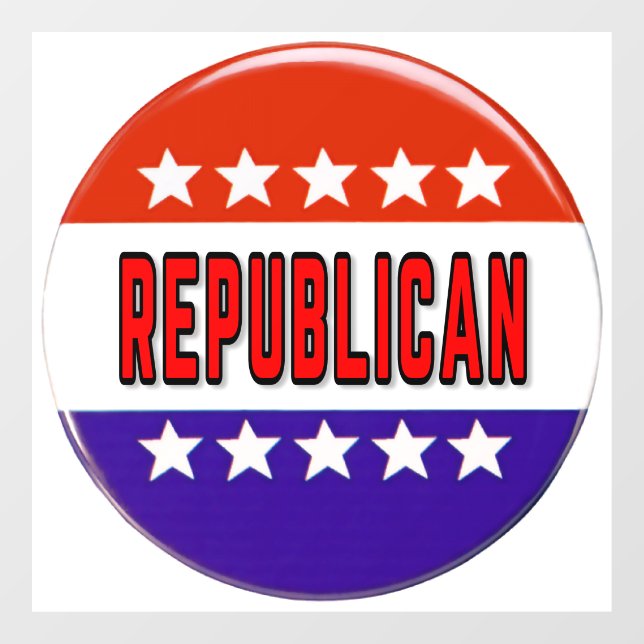 Republican Button Window Cling (Sheet)