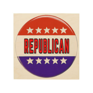 Republican Button Wood Wall Art