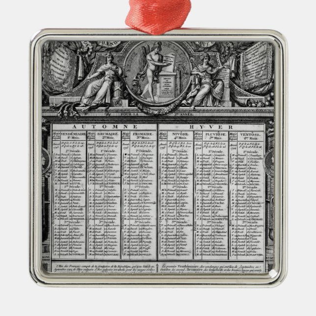 Republican calendar, 22nd September 1793 Metal Ornament (Front)