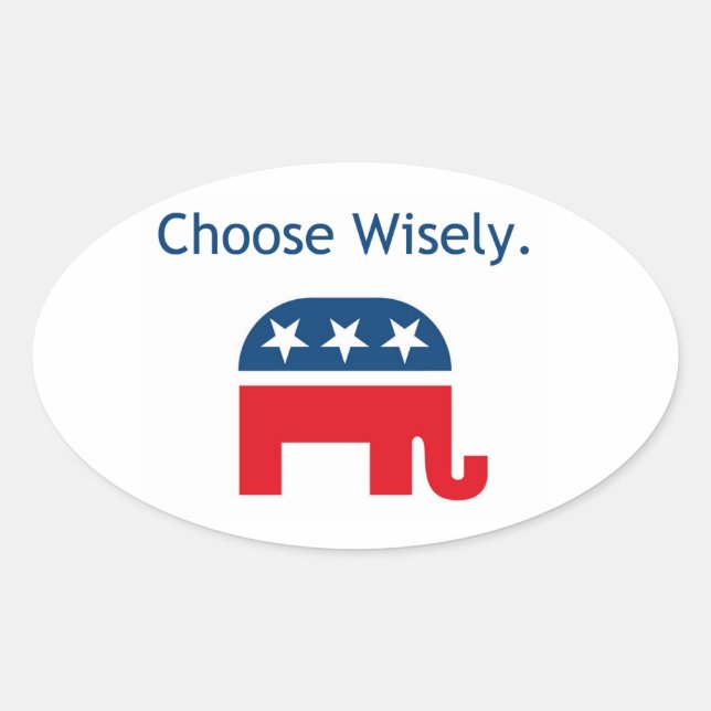Republican Car Decal Oval Sticker (Front)