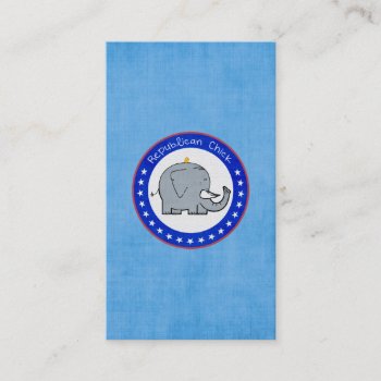 Republican Chick Business Cards by pigswingproductions at Zazzle
