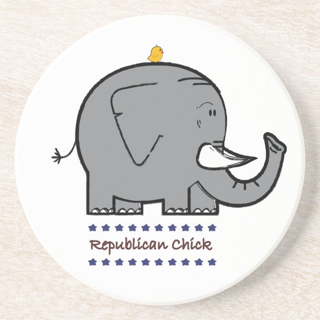 republican chick drink coaster (Front)