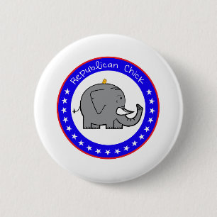 republican chick pinback button