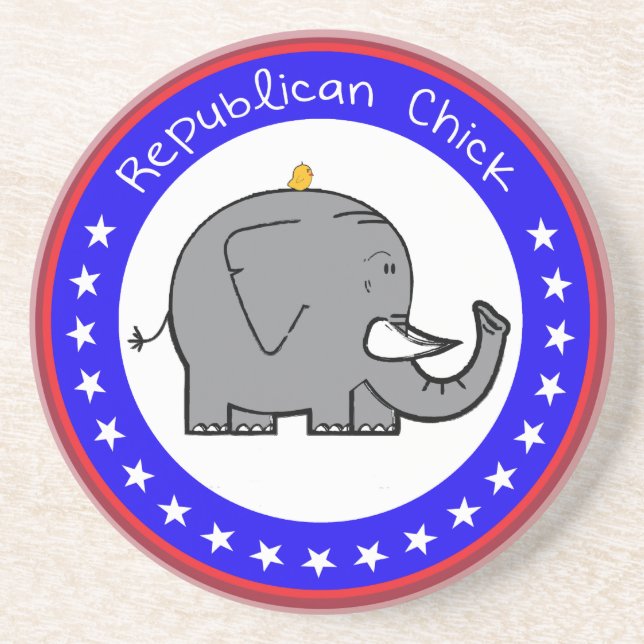 republican chick sandstone coaster (Front)