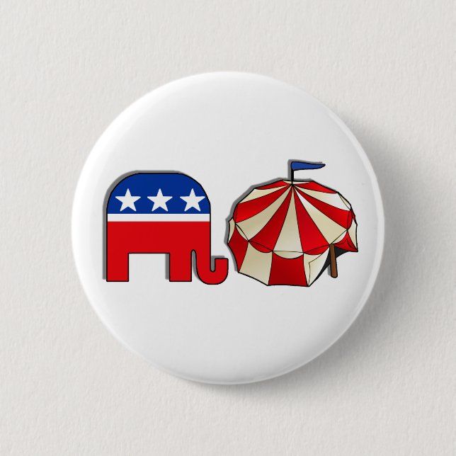 Republican Circus Elephant and Tent Button (Front)