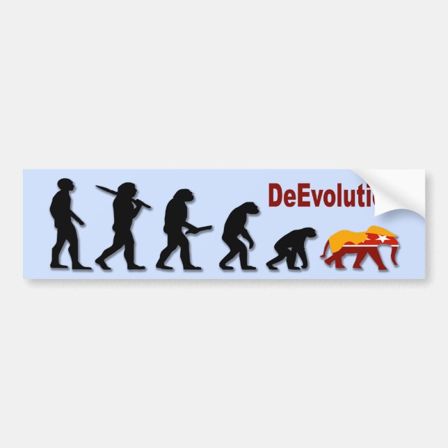 Republican DeEvolution 2 Bumper Sticker (Front)