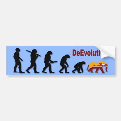 Republican DeEvolution Bumper Sticker
