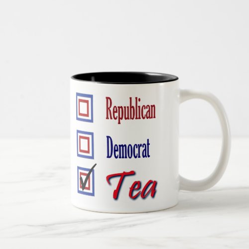 Republican Democrat TEA Party Check One Two_Tone Coffee Mug