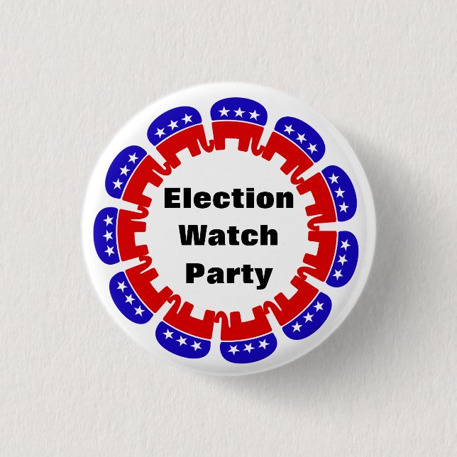 Republican Election Watch Party Button (Front)
