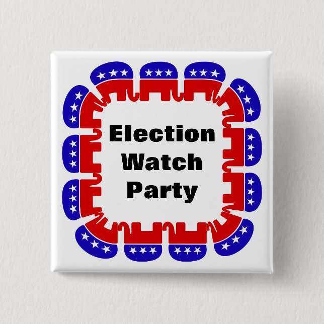 Republican Election Watch Party Button (Front)