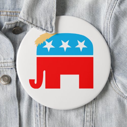 Republican Elephant Blond Trump Hair 2020 Campaign Button
