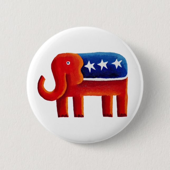 Republican Elephant Button (Front)