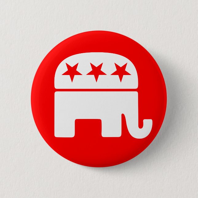 Republican Elephant Button (Front)