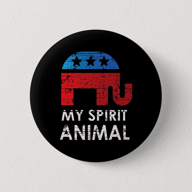 Republican Elephant  Button (Front)