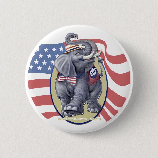 Republican Elephant Button (Front)