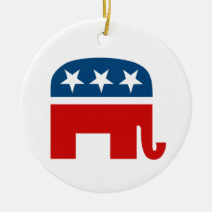 Republican Elephant Ceramic Ornament