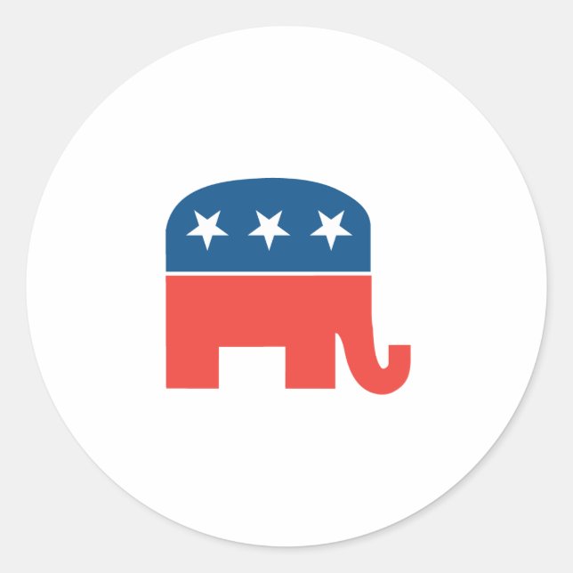 Republican Elephant Classic Round Sticker (Front)