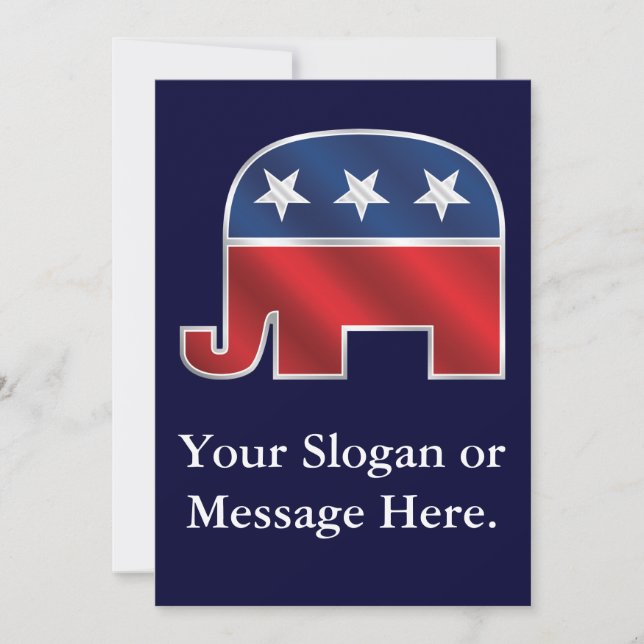 Republican Elephant Custom Invitation (Front)