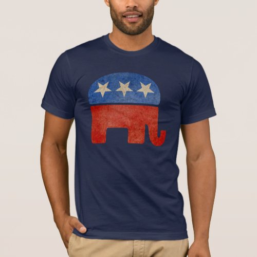 Republican Elephant Faded T_Shirt