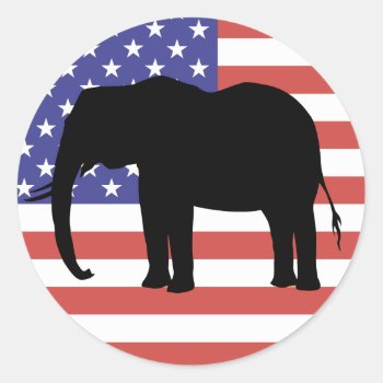 Republican Elephant Flag Stickers by Jamene_Clothing at Zazzle