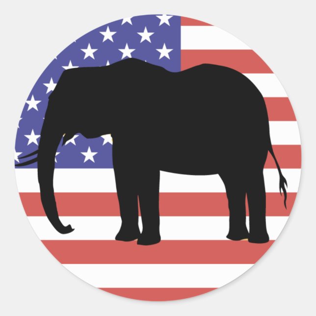 Republican Elephant Flag Stickers (Front)