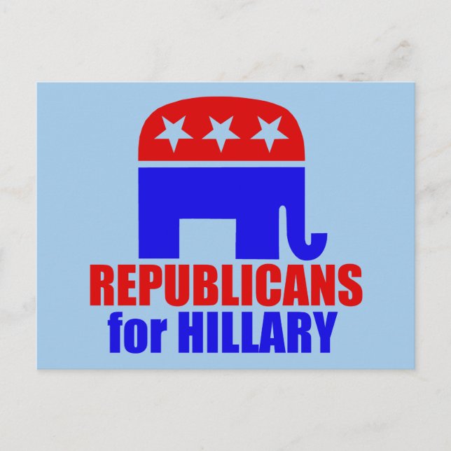 Republican Elephant for Hillary Clinton Postcard (Front)